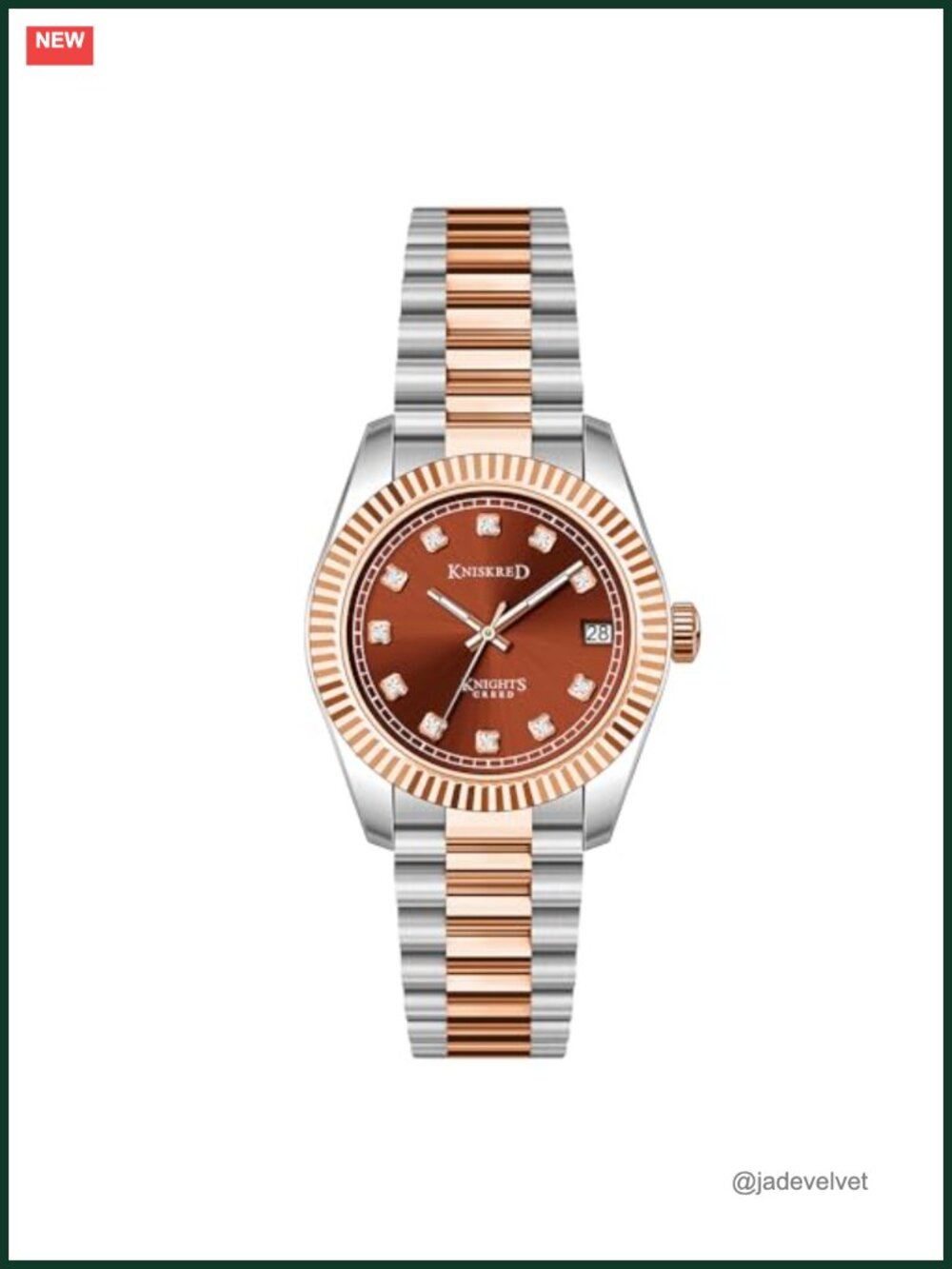 Classic Stainless Steel Dress Watch Crystal Accented Dial Women's